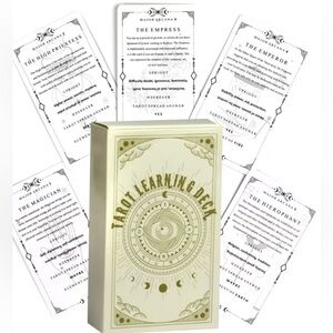 Tarot Learning Deck Cream & Gold  And Tarot Altar Cloth 29.5” x 29.5”